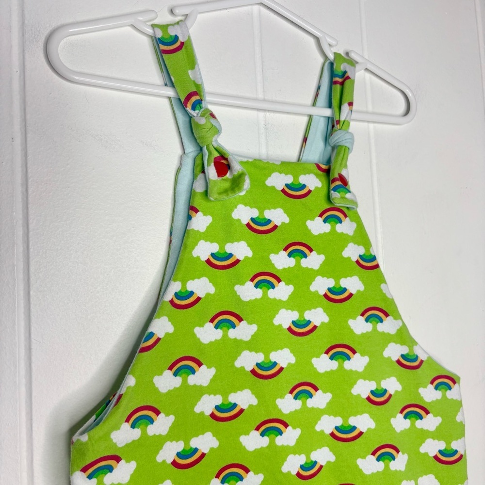 🌈 Handmade Rainbow Dungarees Jumpsuit One Piece Jersey Soft Comfy Kid’s Size 2T - Picture 2 of 6
